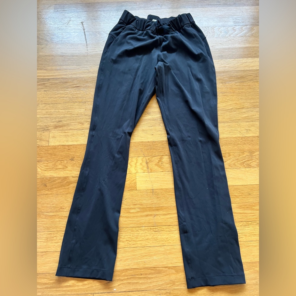 Lululemon long black pants, formal but super comfy